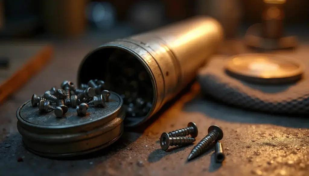 Gros plan sur un appareil audio vintage ouvert, révélant cuivre et acier patinés avec des outils de réparation à proximité.