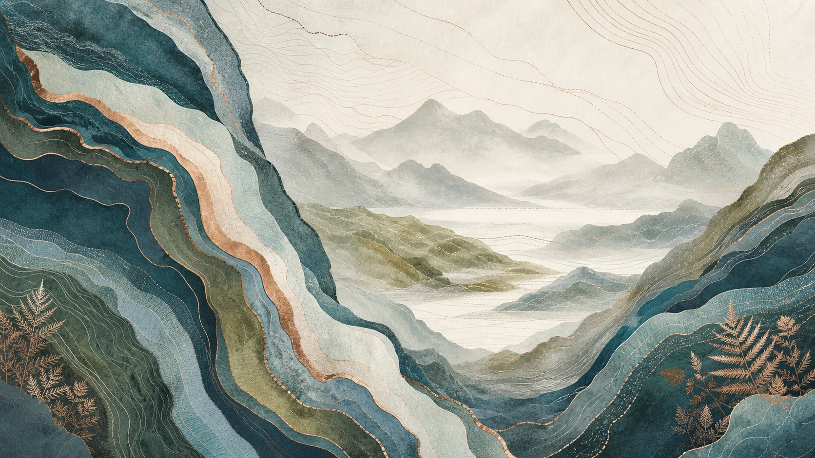 Paysage minéral en strates qui s’ouvre comme un morceau masterisé avec plus de respiration.